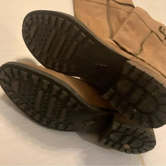 Rachel Roy Knee High Tan  Double Strap Leather Boots 8.5 - Picture 5 of 13